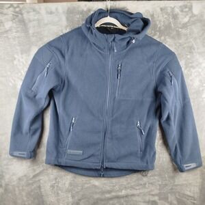 Baerskin 4 Tactical Supply Co Navy Blue Fleece Full Zip Hoodie Jacket Men L